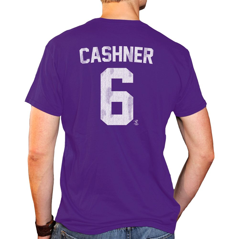 Men's Original Retro Brand Andrew Cashner Purple TCU Horned Frogs NCAA Baseball T-Shirt