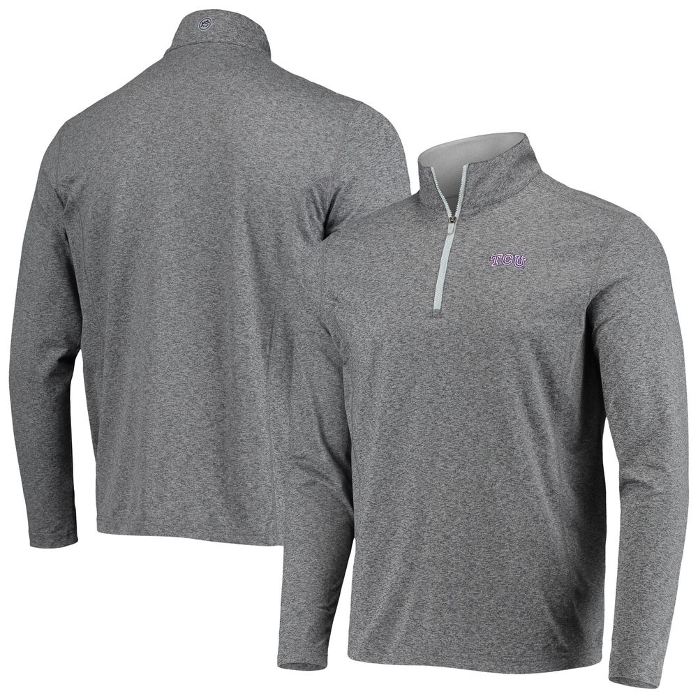 Men's Southern Tide Heathered Gray TCU Horned Frogs Flanker Quarter-Zip Jacket