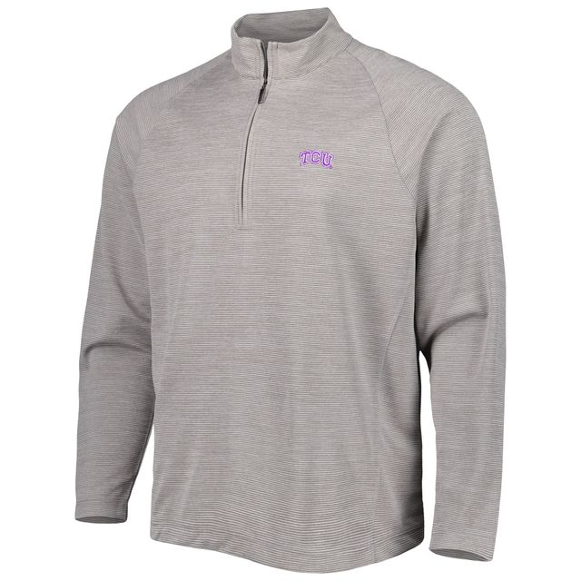 Tommy Bahama Grey TCU Horned Frogs Play Action IslandZone Haut à demi-zip raglan pour homme