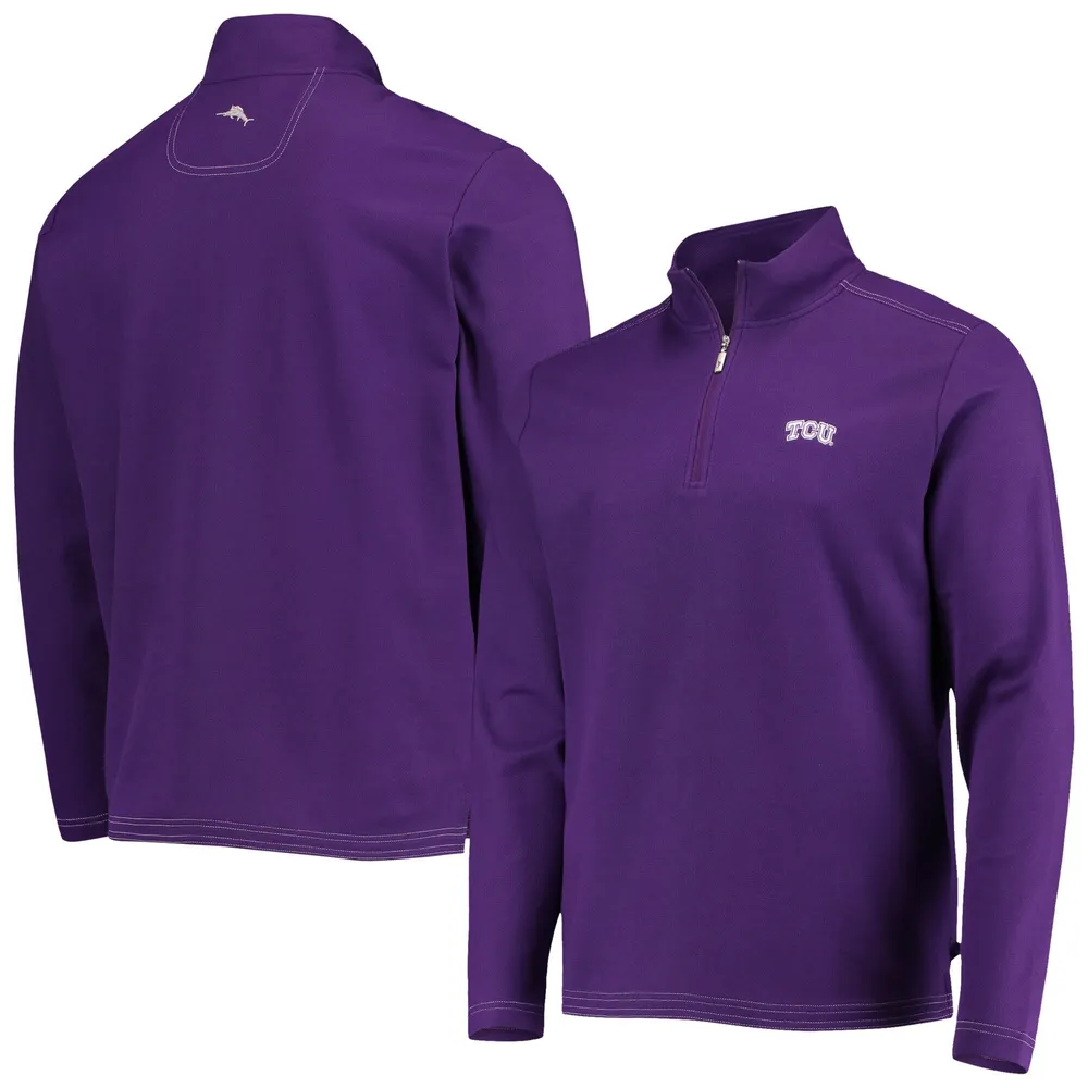 Men's Tommy Bahama Purple TCU Horned Frogs Emfielder 2.0 IslandZone Quarter-Zip Jacket