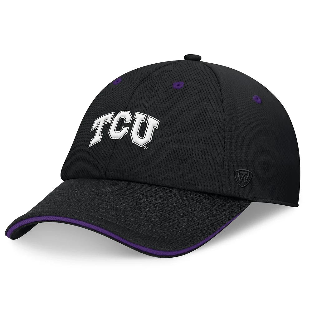 Chapeau réglable Top of the World noir TCU Horned Frogs Release pour hommes