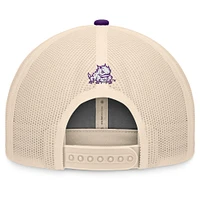 Casquette réglable Top of the World pour hommes, violet/naturel TCU Horned Frogs Bennett Trucker 