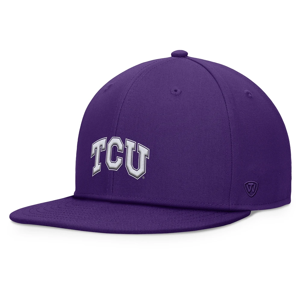 Men's Top of the World Purple TCU Horned Frogs Fundamental Snapback Hat