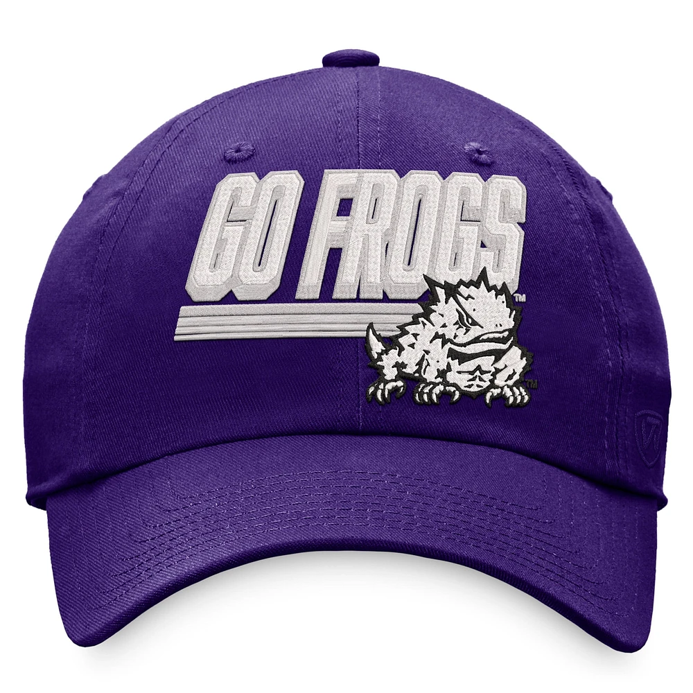 Casquette ajustable Top of the World Purple TCU Horned Frogs Slice pour homme