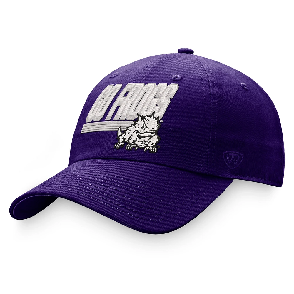 Casquette ajustable Top of the World Purple TCU Horned Frogs Slice pour homme