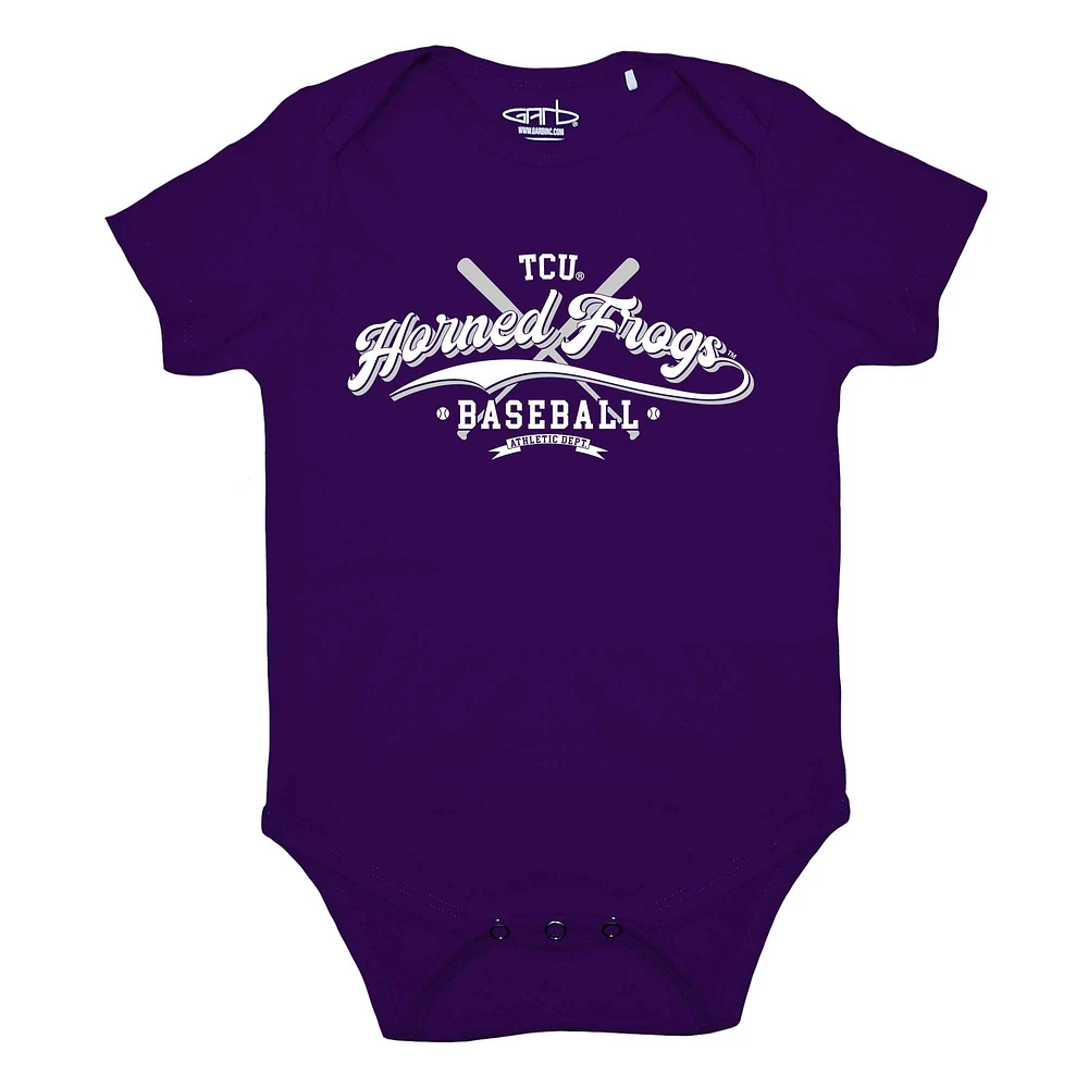 Body de baseball violet TCU Horned Frogs Otis pour nouveau-né et nourrisson