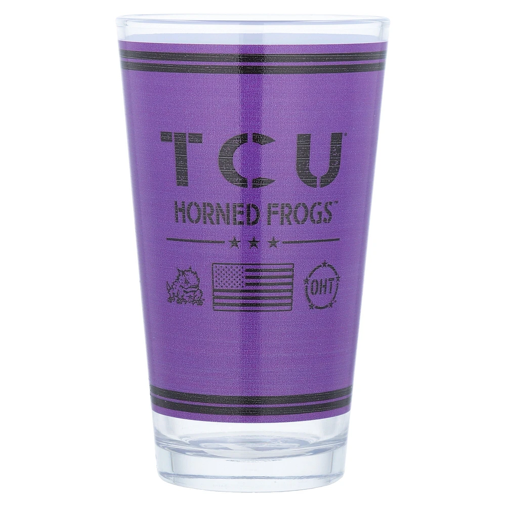 TCU Horned Frogs 16oz. OHT Military Appreciation Pint Glass