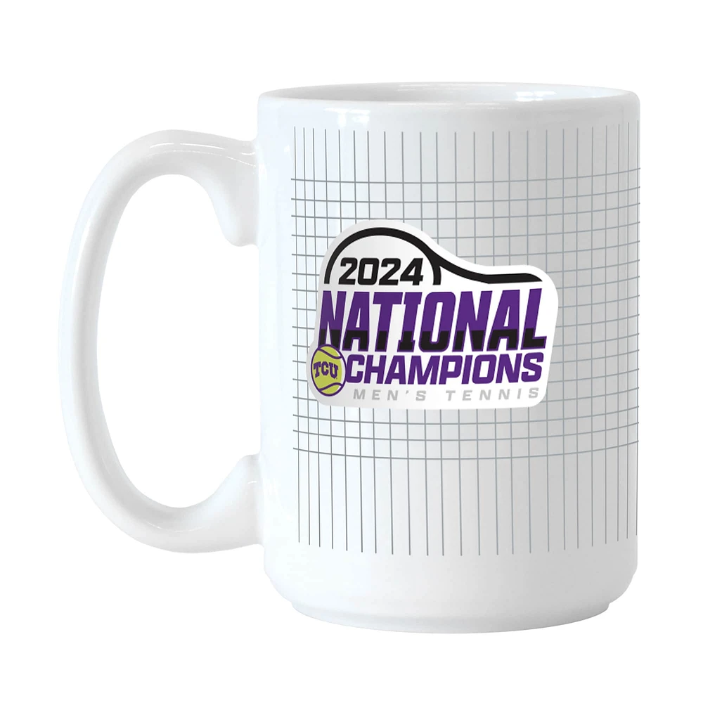 TCU Horned Frogs Champions nationaux de tennis masculin NCAA 2024 15oz. Tasse sublimée