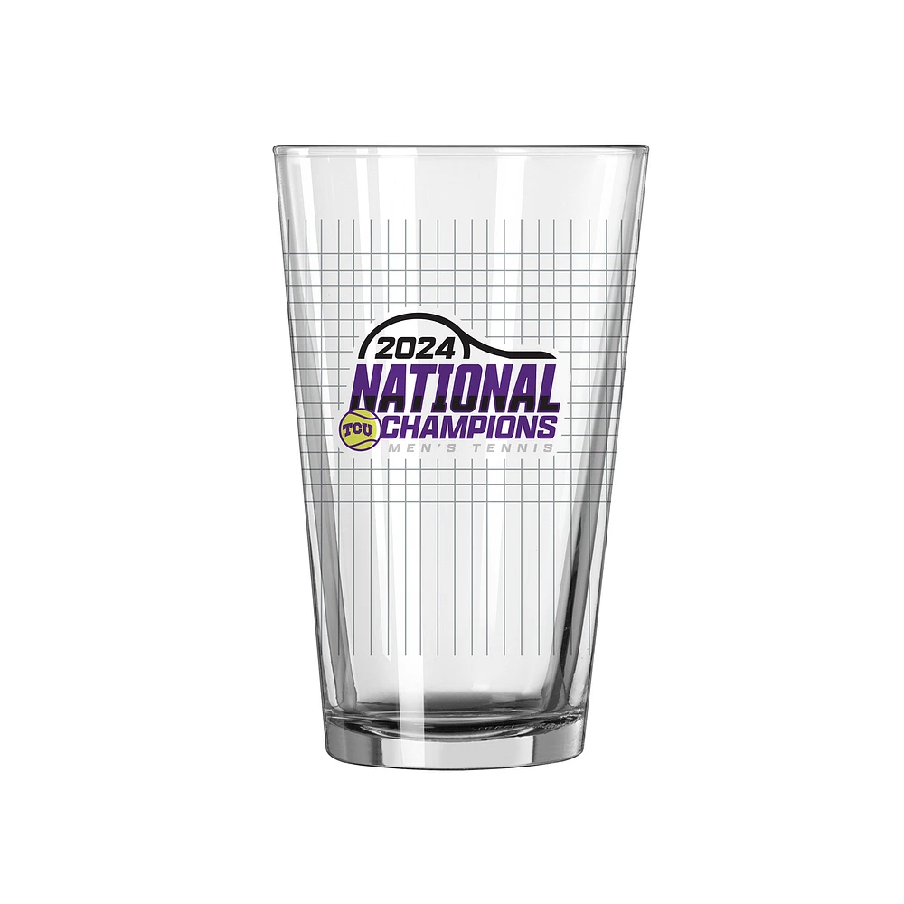 TCU Horned Frogs Champions nationaux de tennis masculin NCAA 2024 16oz. Verre à pinte