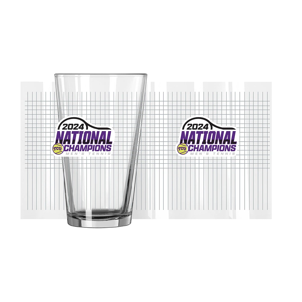 TCU Horned Frogs Champions nationaux de tennis masculin NCAA 2024 16oz. Verre à pinte