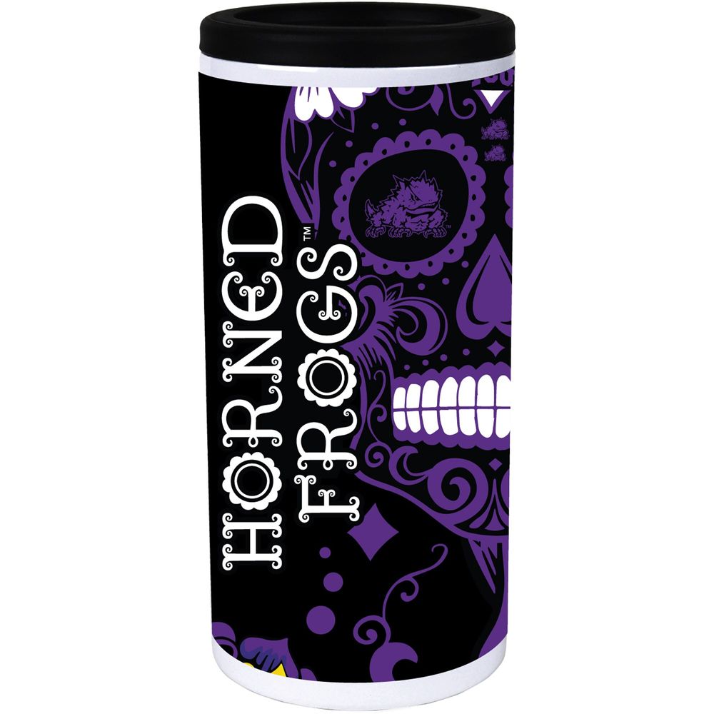 TCU Horned Frogs Dia Stainless Steel 12oz. Slim Can Cooler