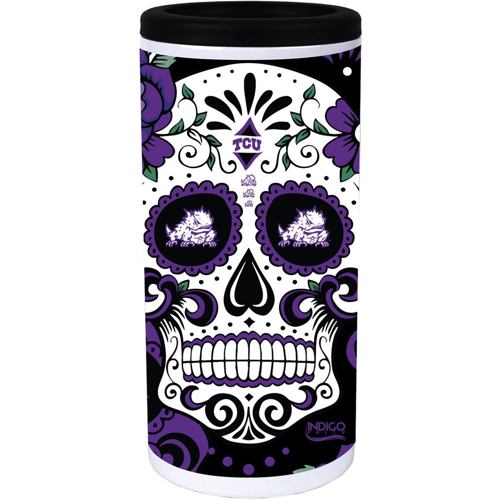 TCU Horned Frogs Dia Stainless Steel 12oz. Slim Can Cooler