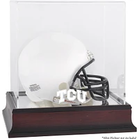 TCU Horned Frogs Mahogany Logo Mini Helmet Display Case with Mirror Back