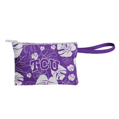 TCU Horned Frogs Palm Leaves Wristlet