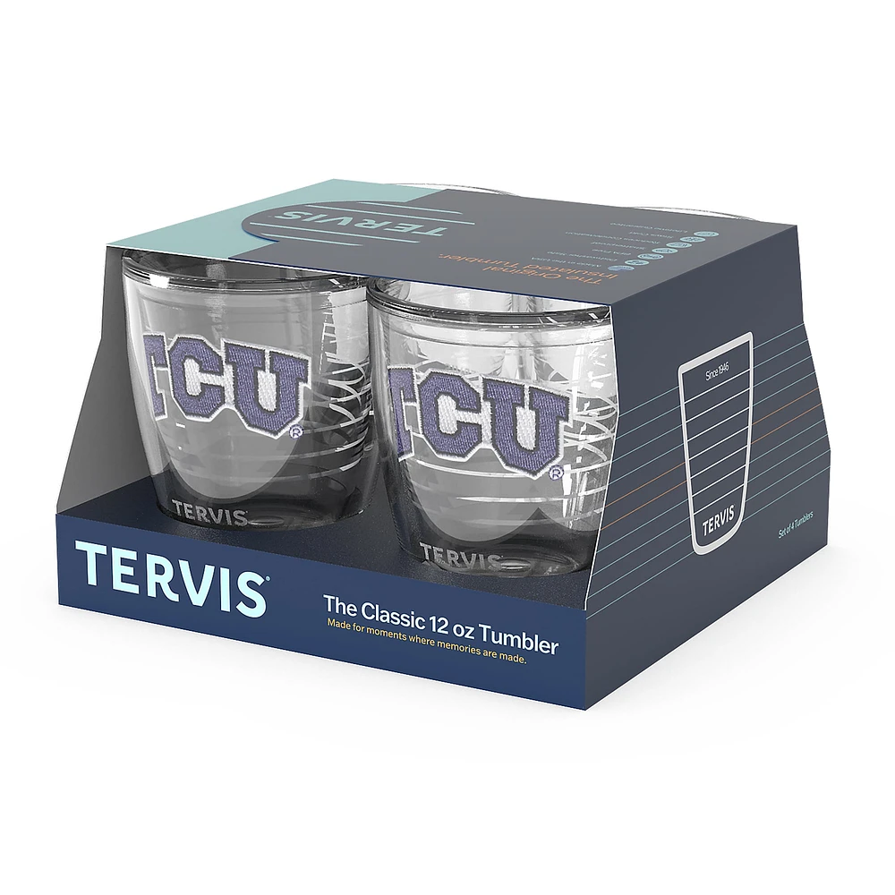 Tervis TCU Horned Frogs 4-Pack 12oz. Emblem Tumbler Set