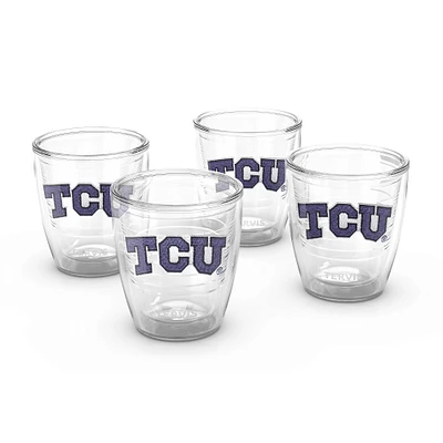 Tervis TCU Grenouilles à cornes, paquet de 4, 12 oz. Ensemble de gobelets emblème