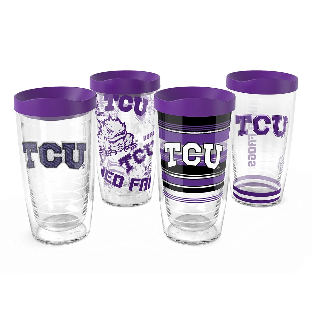 Tervis TCU Horned Frogs Lot de quatre 16oz. Ensemble de gobelets classiques