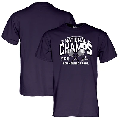 T-shirt unisexe bleu 84 violet TCU Horned Frogs 2024 NCAA pour hommes, champions nationaux de tennis