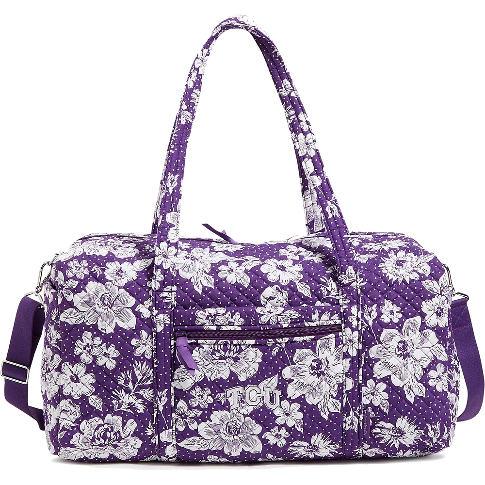 Vera Bradley TCU Horned Frogs Rain Garden Large Travel Duffel Bag