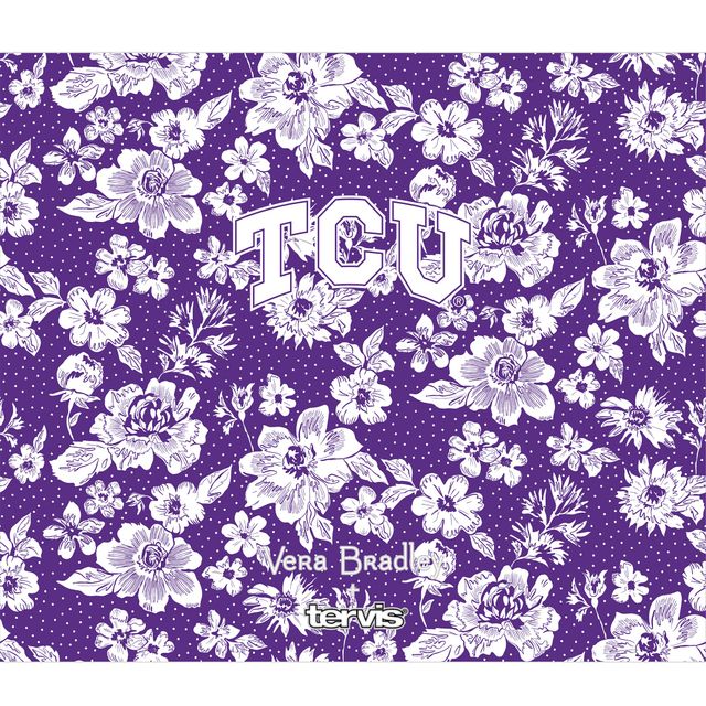 Grenouilles cornues Vera Bradley x Tervis TCU 24 oz. Bouteille à large ouverture avec couvercle de luxe