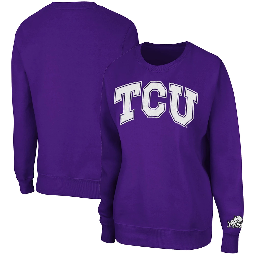 Sweat-shirt pour femme Colosseum Purple TCU Horned Frogs Campanile