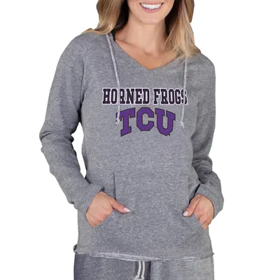 TCU Horned Frogs Concepts Sport Women's Mainstream Lightweight Terry Pullover Hoodie - Gray