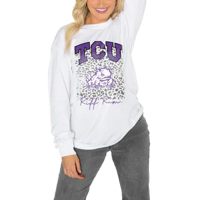 TCU Horned Frogs Gameday Couture Women's Boyfriend Fit Long Sleeve T-Shirt - White
