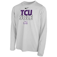 T-shirt Nike TCU Horned Frogs 2023 On Court Sole Bench blanc pour jeune