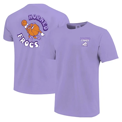 Youth Purple TCU Horned Frogs Comfort Colors Basketball T-Shirt