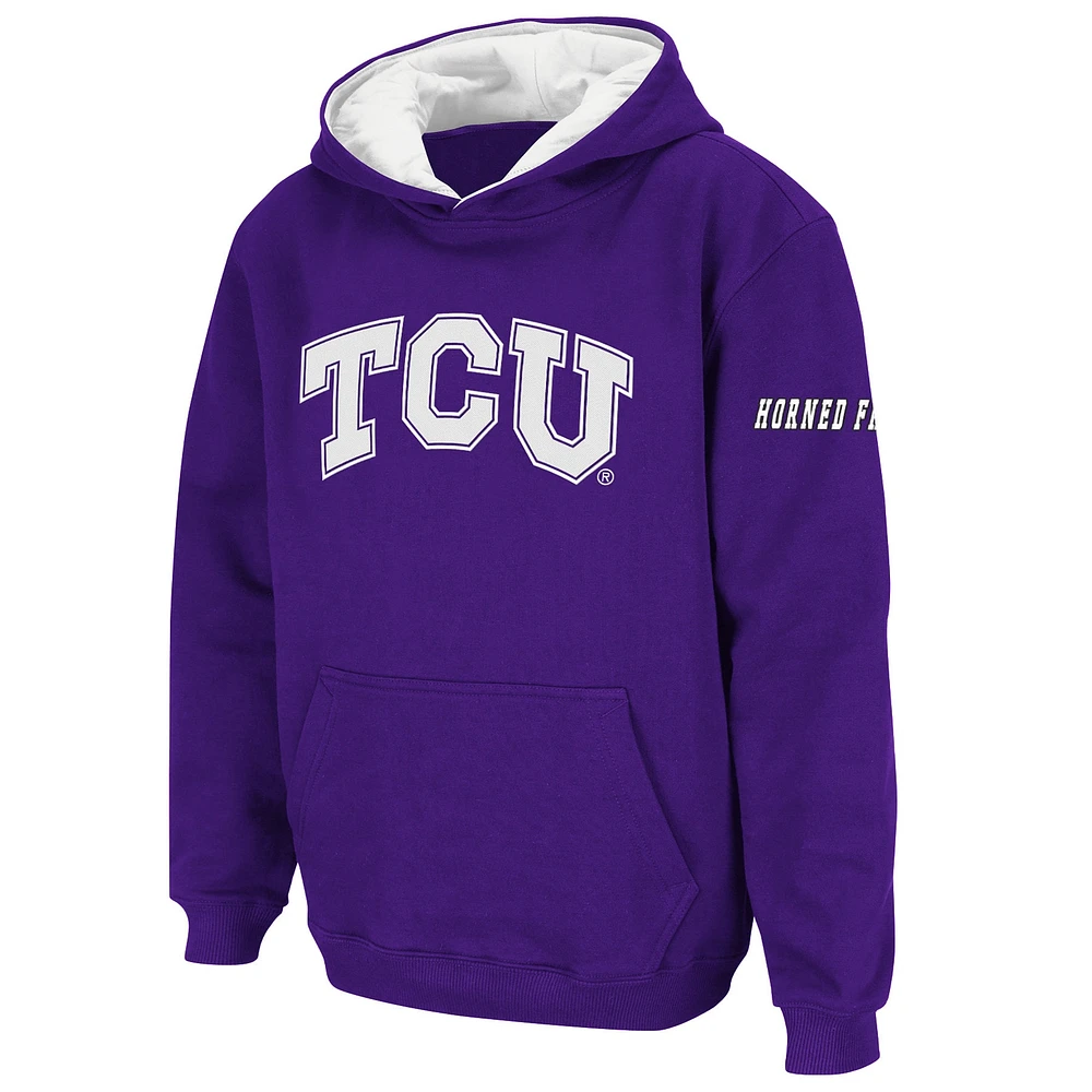 Sweat à capuche gros logo TCU Horned Frogs violet Stadium Athletic pour jeunes