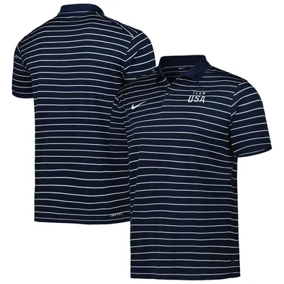 Team USA Nike Victory Striped Performance Polo - Navy/White