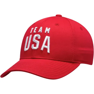 Team USA New Logo Solid Structured Adjustable Hat - Red