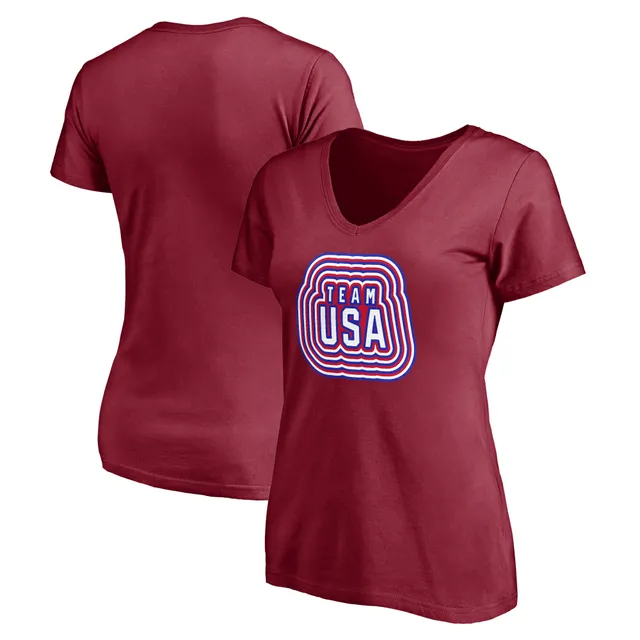 Lids Team USA Women's Groovy Scoop Neck T-Shirt - Black Brazos Mall