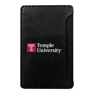 Temple Owls Faux Leather Phone Wallet Sleeve - Black