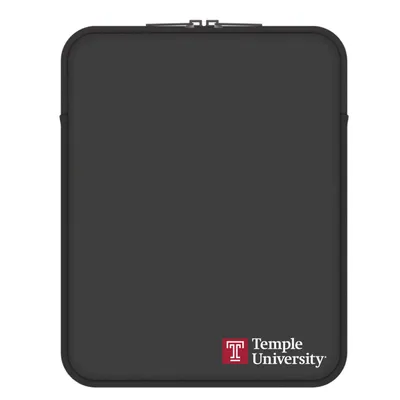 Temple Owls Vertical Soft Sleeve Laptop Case - Black