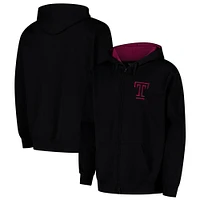 Sweat à capuche zippé Colosseum Black Temple Owls Arch & Logo 3.0 pour homme