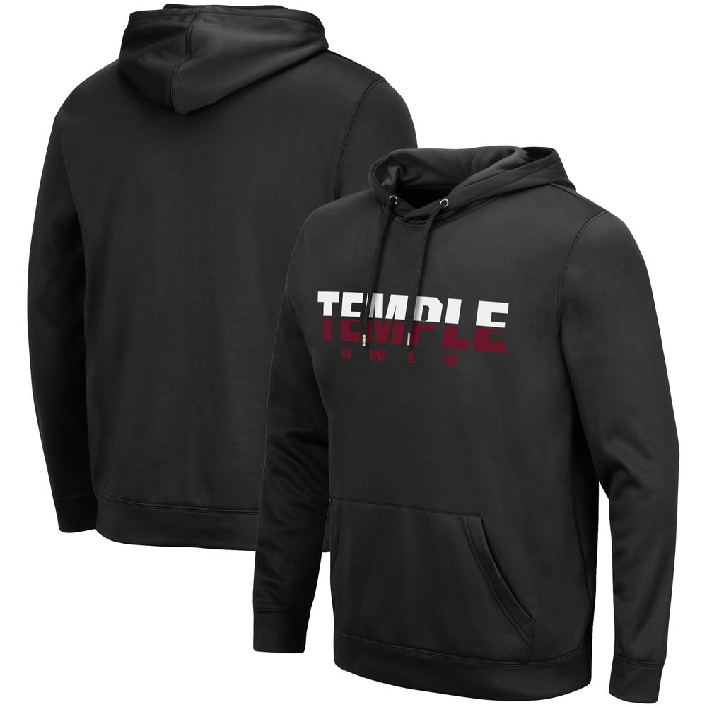 Men's Colosseum Black Temple Owls Lantern Pullover Hoodie