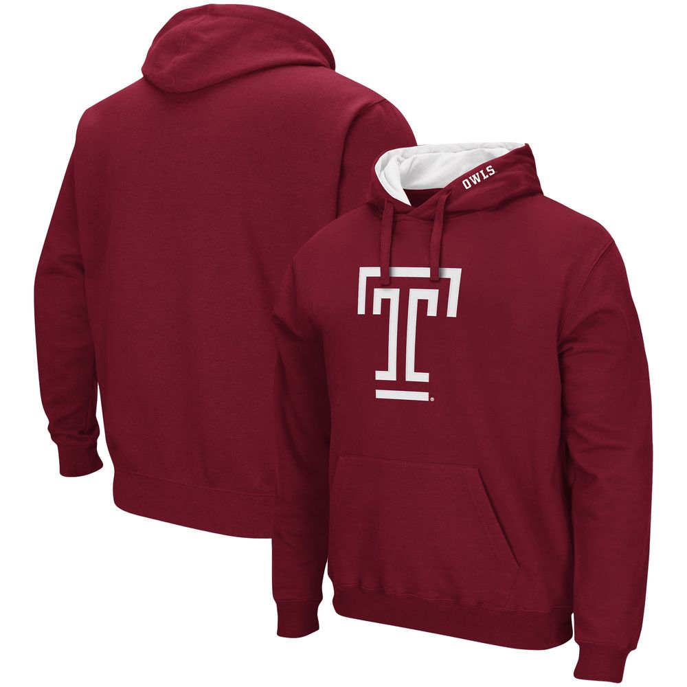 Men's Colosseum Cherry Temple Owls Arch and Logo Pullover Hoodie