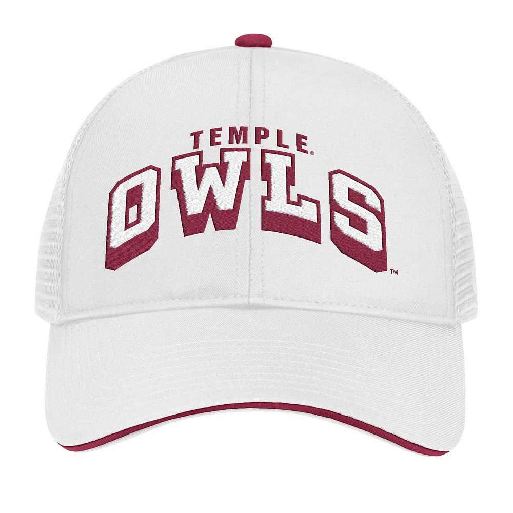 Men's Colosseum White Temple Owls Wyatt Adjustable Hat