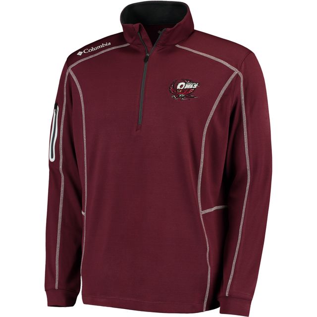 Columbia Golf pour homme Maroon Temple Owls Shotgun Omni-Wick Veste à enfiler quart de zip