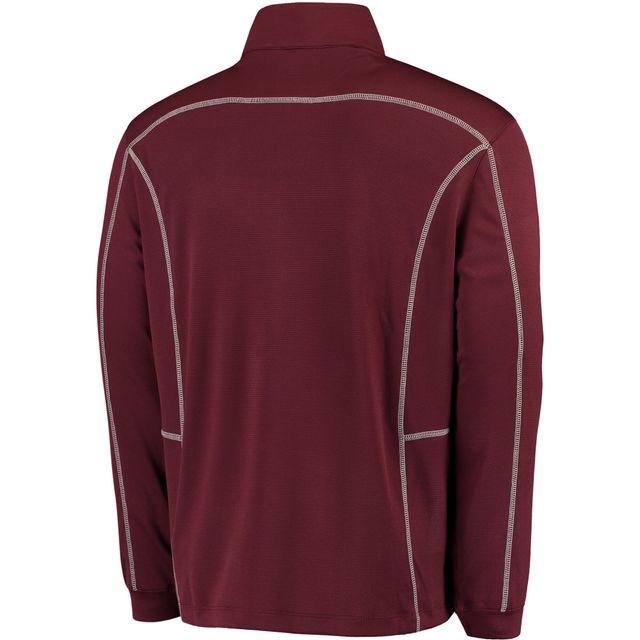 Columbia Golf pour homme Maroon Temple Owls Shotgun Omni-Wick Veste à enfiler quart de zip