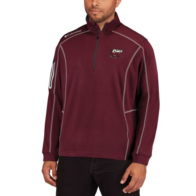 Columbia Golf pour homme Maroon Temple Owls Shotgun Omni-Wick Veste à enfiler quart de zip