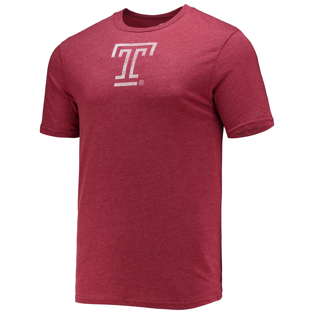 Men's Concepts Sport Heathered Charcoal/Cherry Temple Owls Meter T-Shirt & Pants Sleep Set