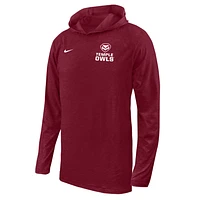 T-shirt à capuche manches longues Nike Cherry Temple Owls Performance pour homme