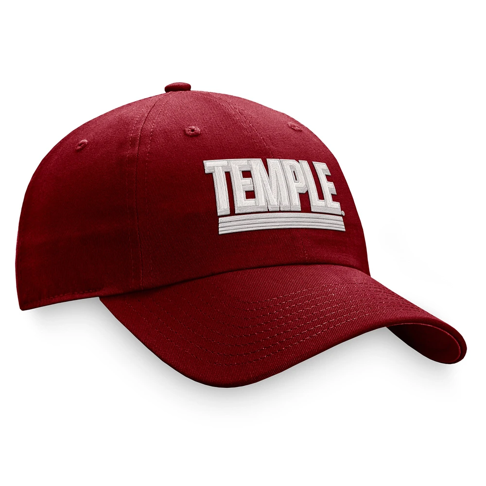 Casquette réglable Top of the World Red Temple Owls Slice pour homme