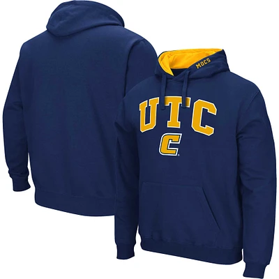 Men's Colosseum Navy Tennessee Chattanooga Mocs Arch & Logo 3.0 Pullover Hoodie