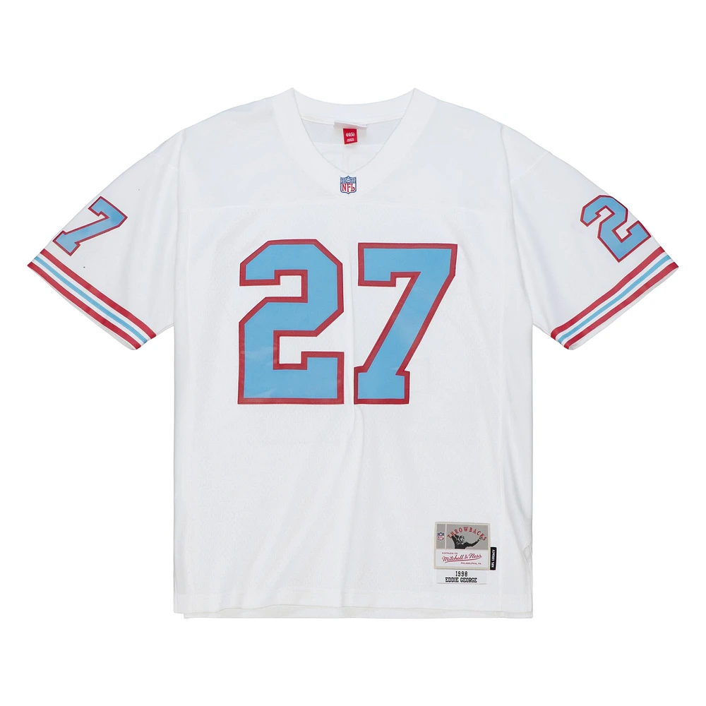 Maillot réplique Mitchell & Ness Eddie George blanc Tennessee Oilers Legacy pour hommes