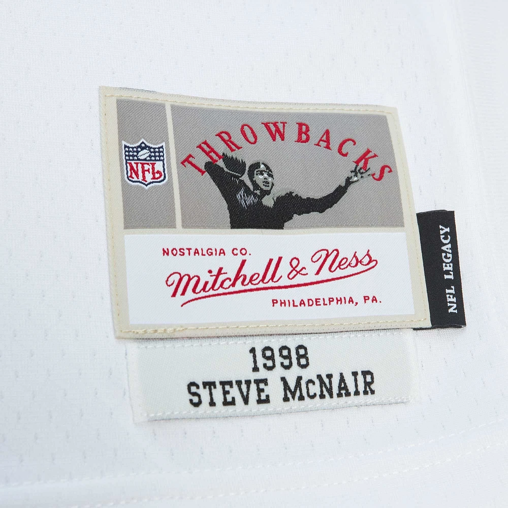 Maillot réplique Mitchell & Ness Steve McNair blanc Tennessee Oilers 1998 Legacy pour hommes