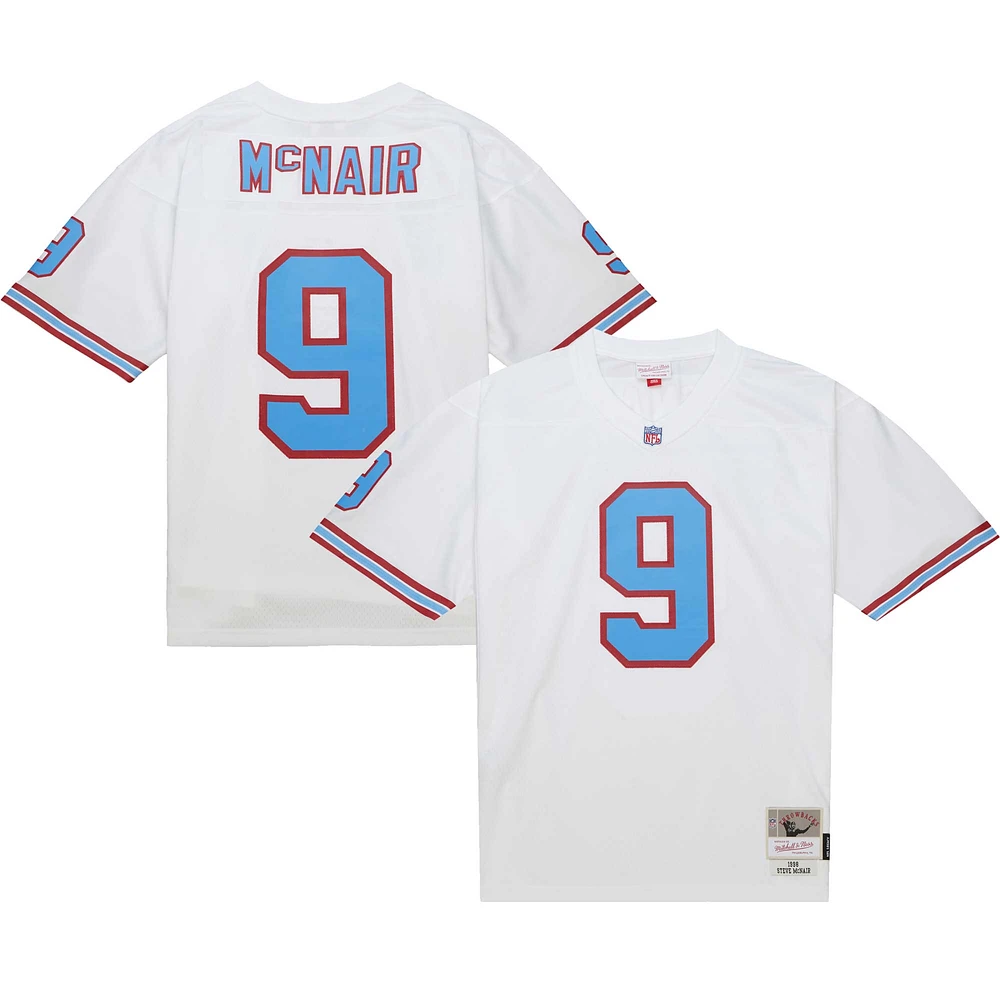 Maillot réplique Mitchell & Ness Steve McNair blanc Tennessee Oilers 1998 Legacy pour hommes