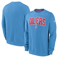 Men's Nike Blue Tennessee Oilers Gridiron Classics Rewind Club Pullover Sweatshirt